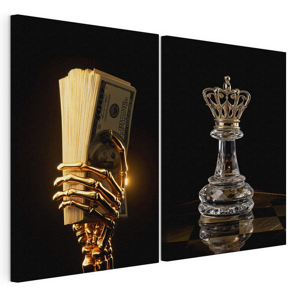 Geld en macht in perfecte harmonie Modulaire canvasprint Geld en macht in perfecte harmonie
