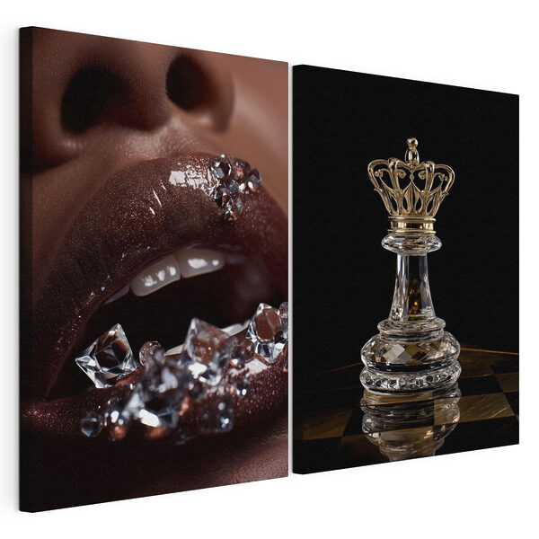 Lippen die stralen van elegantie Modulaire canvasprint Lippen die stralen van elegantie