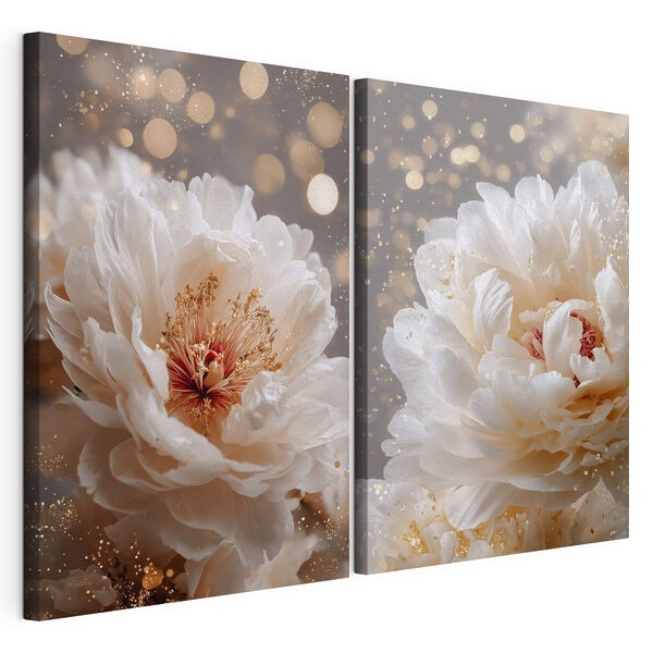 Verfijnde bloemen in zachte tinten Modulaire canvasprint Verfijnde bloemen in zachte tinten