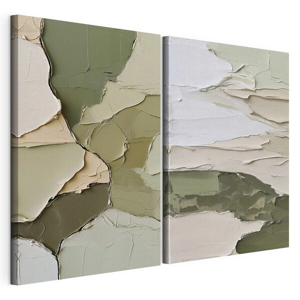 Lagen van ingetogen aardetinten vormen een geheel Modulaire canvasprint Lagen van ingetogen aardetinten vormen een geheel