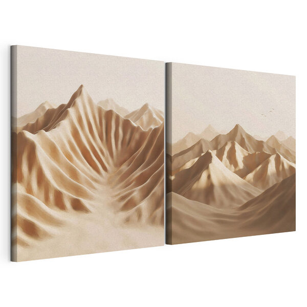 Bergketen met zand Modulaire canvasprint Bergketen met zand