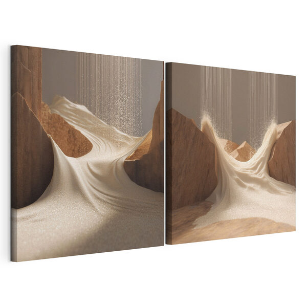 Modulaire canvasprint Zand dat van een klif stroomt