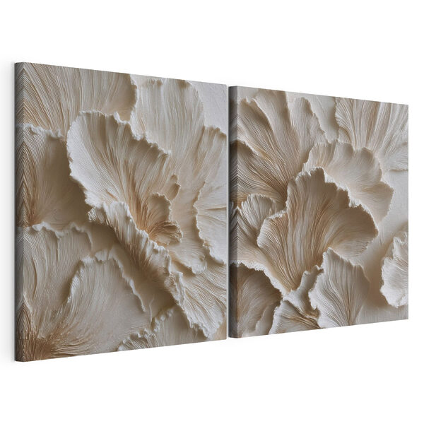 Verfijnde bloemmotieven in zachte tinten Modulaire canvasprint Verfijnde bloemmotieven in zachte tinten