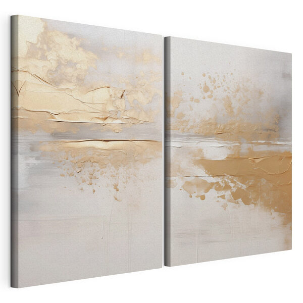 Modulaire canvasprint Abstracte tinten en vloeiende texturen gaan hand in hand