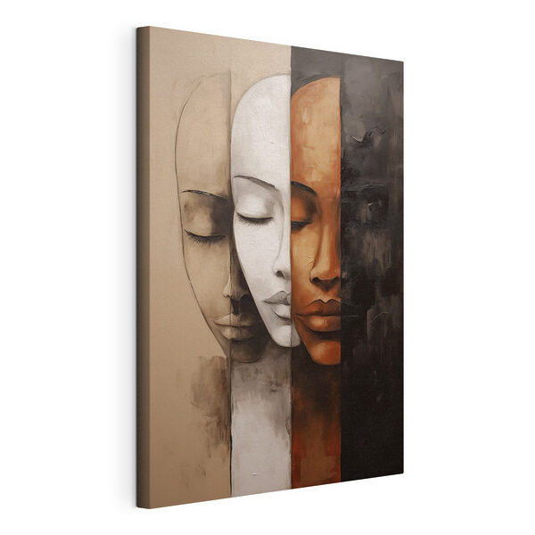 Schilderij van het gezicht van een vrouw Canvas Schilderijen Schilderij van het gezicht van een vrouw