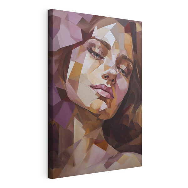 Het gezicht van een vrouw met weinig polygonen Canvas Schilderijen Het gezicht van een vrouw met weinig polygonen