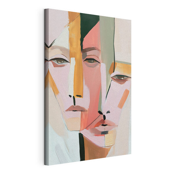 Canvas Schilderijen Schilderij van een paar mensen