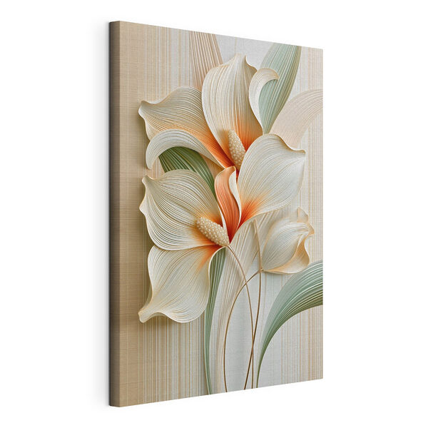 Elegante bloemen in zachte tinten Canvas Schilderijen Elegante bloemen in zachte tinten