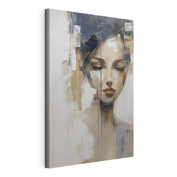 Schilderij van het gezicht van een vrouw Canvas Schilderijen Schilderij van het gezicht van een vrouw