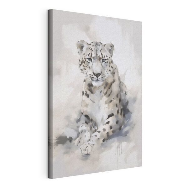 Witte luipaard die ligt Canvas Schilderijen Witte luipaard die ligt