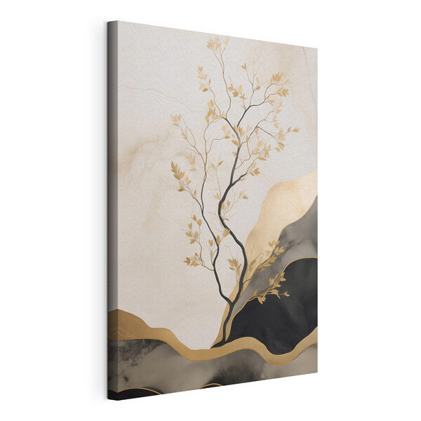 Canvas Schilderijen Boom met bladeren op een witte achtergrond