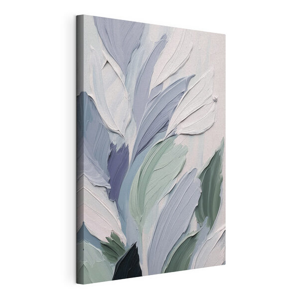 Canvas Schilderijen Schilderij van bladeren en bloemen