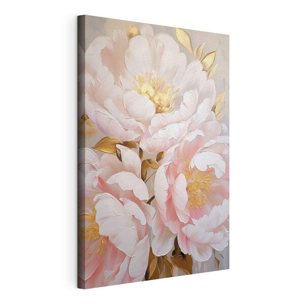 Schilderij van bloemen op een witte ondergrond Canvas Schilderijen Schilderij van bloemen op een witte ondergrond