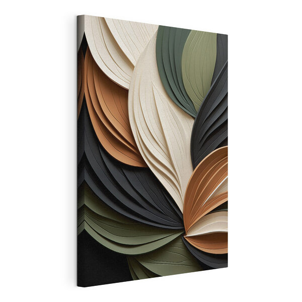 Canvas Schilderijen Op de natuur geïnspireerd gelaagd ontwerp in aardetinten