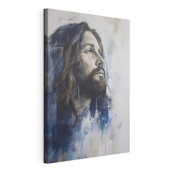 Schilderij van een man met lang haar Canvas Schilderijen Schilderij van een man met lang haar