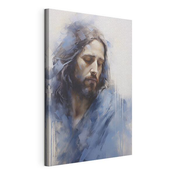 Schilderij van een man met lang haar Canvas Schilderijen Schilderij van een man met lang haar