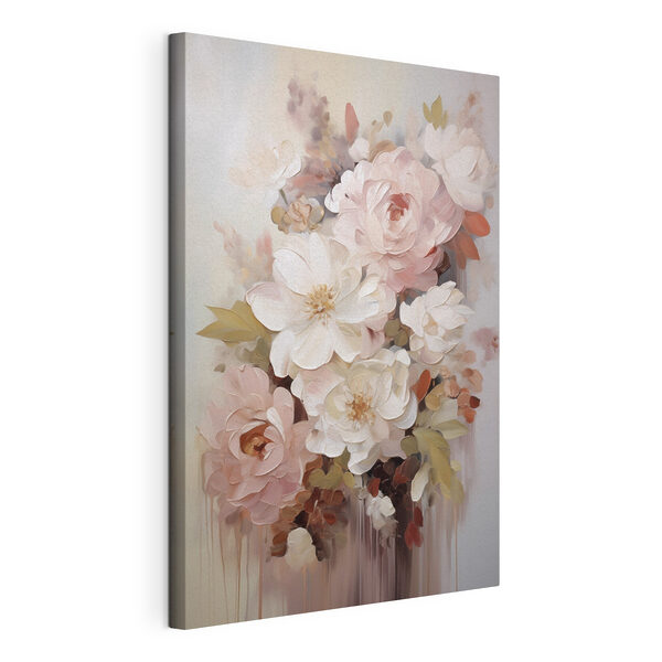 Schilderij van bloemen op een witte ondergrond Canvas Schilderijen Schilderij van bloemen op een witte ondergrond