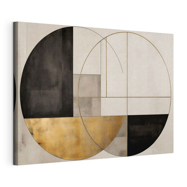 Canvas Schilderijen Schilderij van een cirkel en een cirkel