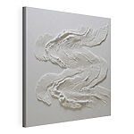 Canvas Schilderijen Witte stof met een golvend patroon