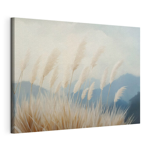 Zachte grassen wuiven in een zacht briesje Canvas Schilderijen Zachte grassen wuiven in een zacht briesje