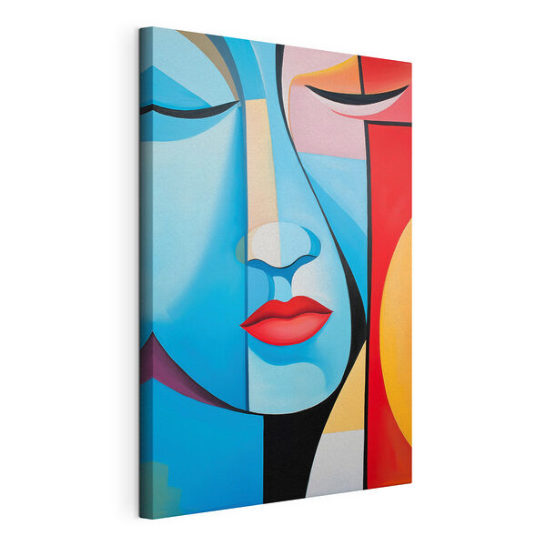 Canvas Schilderijen Schilderij van het gezicht van een vrouw