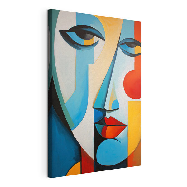 Canvas Schilderijen Schilderij van het gezicht van een vrouw