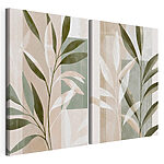 Modulaire canvasprint - Rustgevende bladeren in zachte tinten
