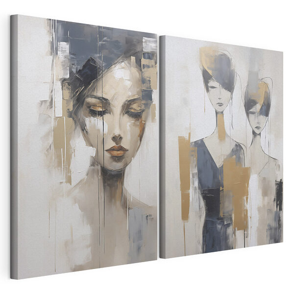 Modulaire canvasprint Schilderij van een vrouw