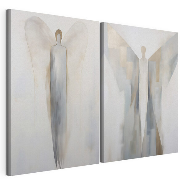 Modulaire canvasprint Etherische figuren in zachte kleuren