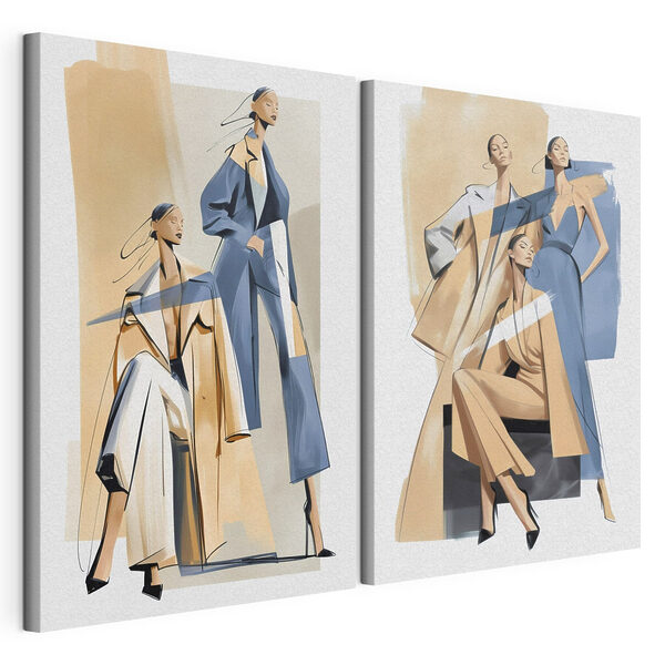 Modulaire canvasprint Collage van vrouwen in verschillende outfits