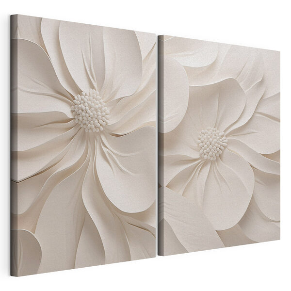 Modulaire canvasprint Collage van witte bloemen