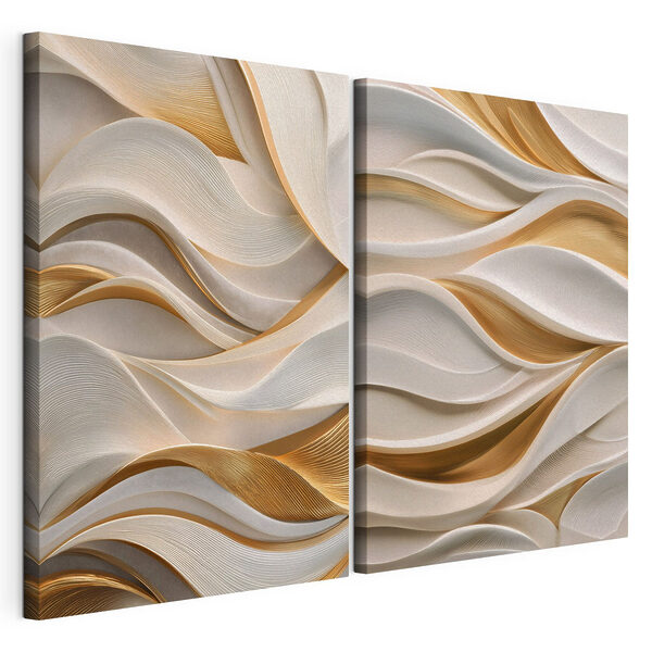 Modulaire canvasprint Vloeiende vormen in een harmonieus ontwerp