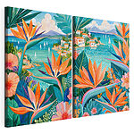 Modulaire canvasprint Collage van bloemen en planten
