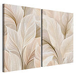 Modulaire canvasprint Fijne blaadjes in zachte pasteltinten
