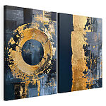 Modulaire canvasprint Abstrakt cirkelvormig ontwerp met sterk contrast