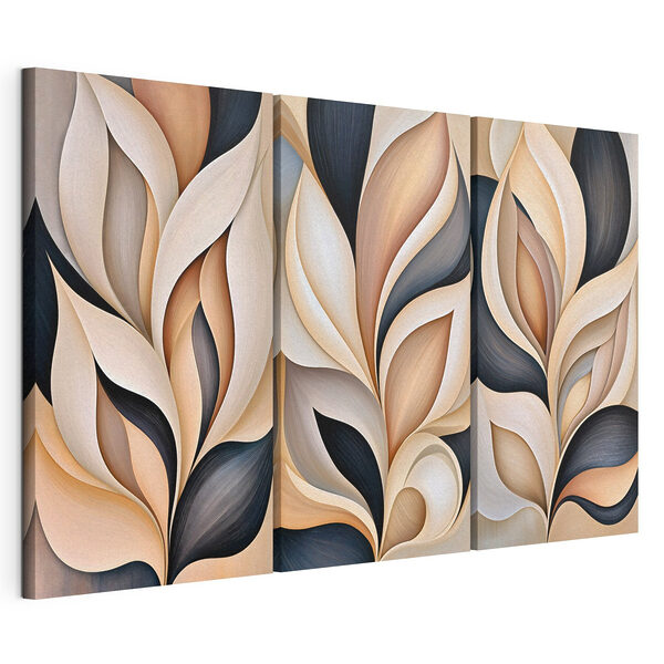 Modulaire canvasprint Vloeiende vormen in zachte tinten