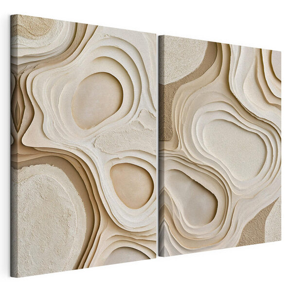 Modulaire canvasprint Organische vormen in zachte tinten