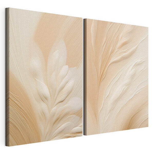 Verfijnde vormen in zachte tinten Modulaire canvasprint Verfijnde vormen in zachte tinten