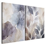 Modulaire canvasprint Fijne blaadjes in zachte tinten